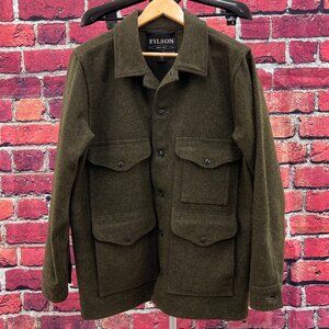 Filson Mackinaw Wool Cruiser, Forrest Green, Medium - Made in USA